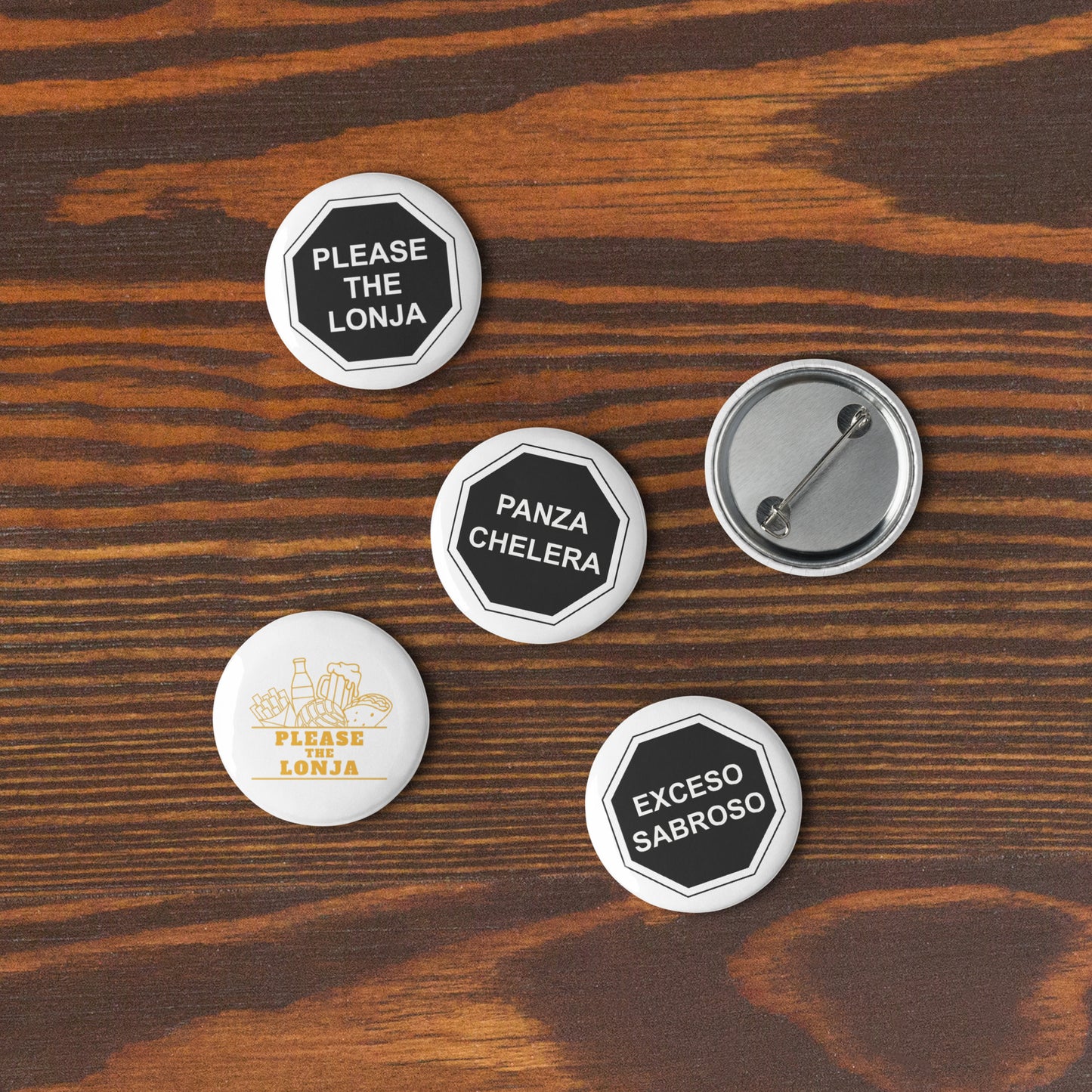 Please the Lonja Variety Set of Pin Buttons