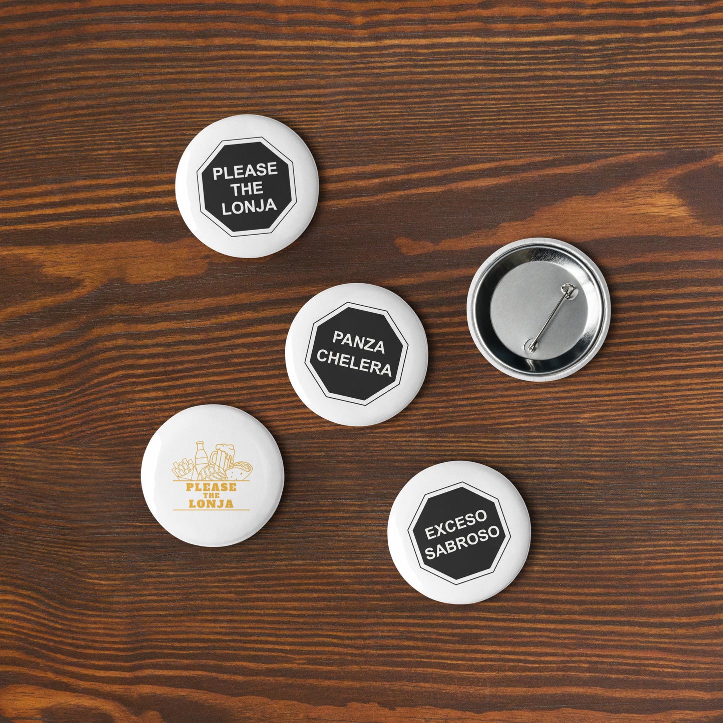 Please the Lonja Variety Set of Pin Buttons